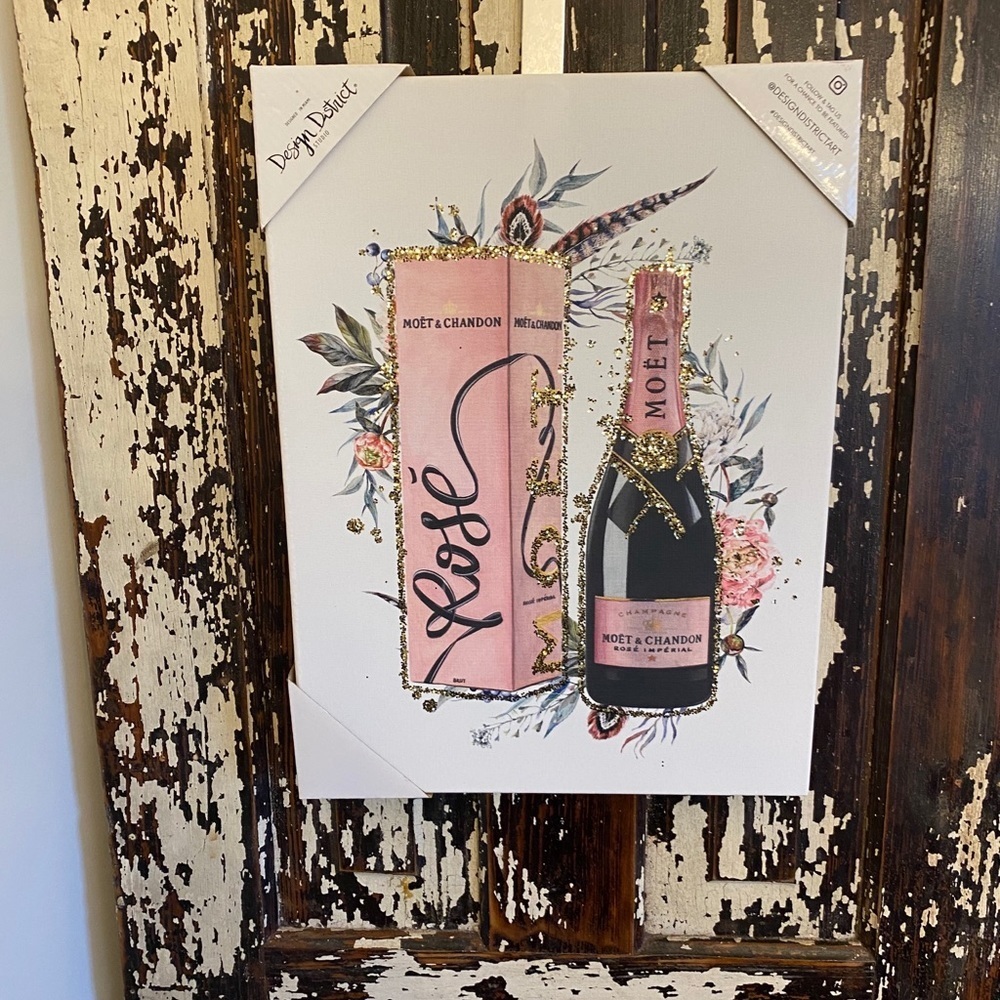 Moët Rose Champagne 🍾 NWT canvas pop art.